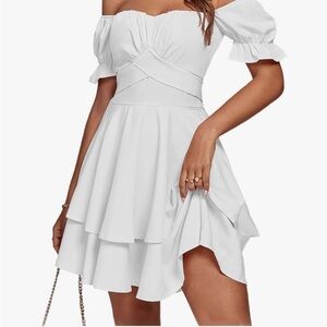 Elegant White Layered Dress